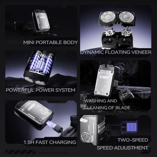 Airuidu ES01 ไซเบอร์พังก์ Electric Shaver เครื่องโกนหนวดไฟฟ้า ที่โกนหนวดไฟฟ้า เครื่องโกนหนวด ที่โกนหนวด หัวมีดโกน Type-C