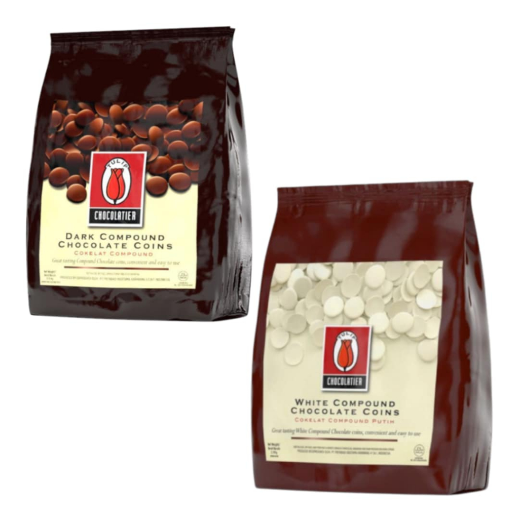 **ไม่รับคืน/เคลมทุกกรณี** Tulip Dark Compound / White Compound Chocolate coin ขนาด 2.5 kg (อ่านรายละเอียดก่อนสั่งซื้อ)