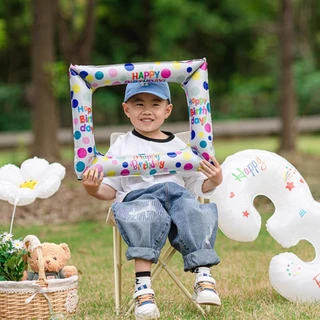 [ส่งด่วน] ลูกโป่งกรอบรูป Happy Birthday พร็อพถ่ายรูป สไตล์น่ารักๆ