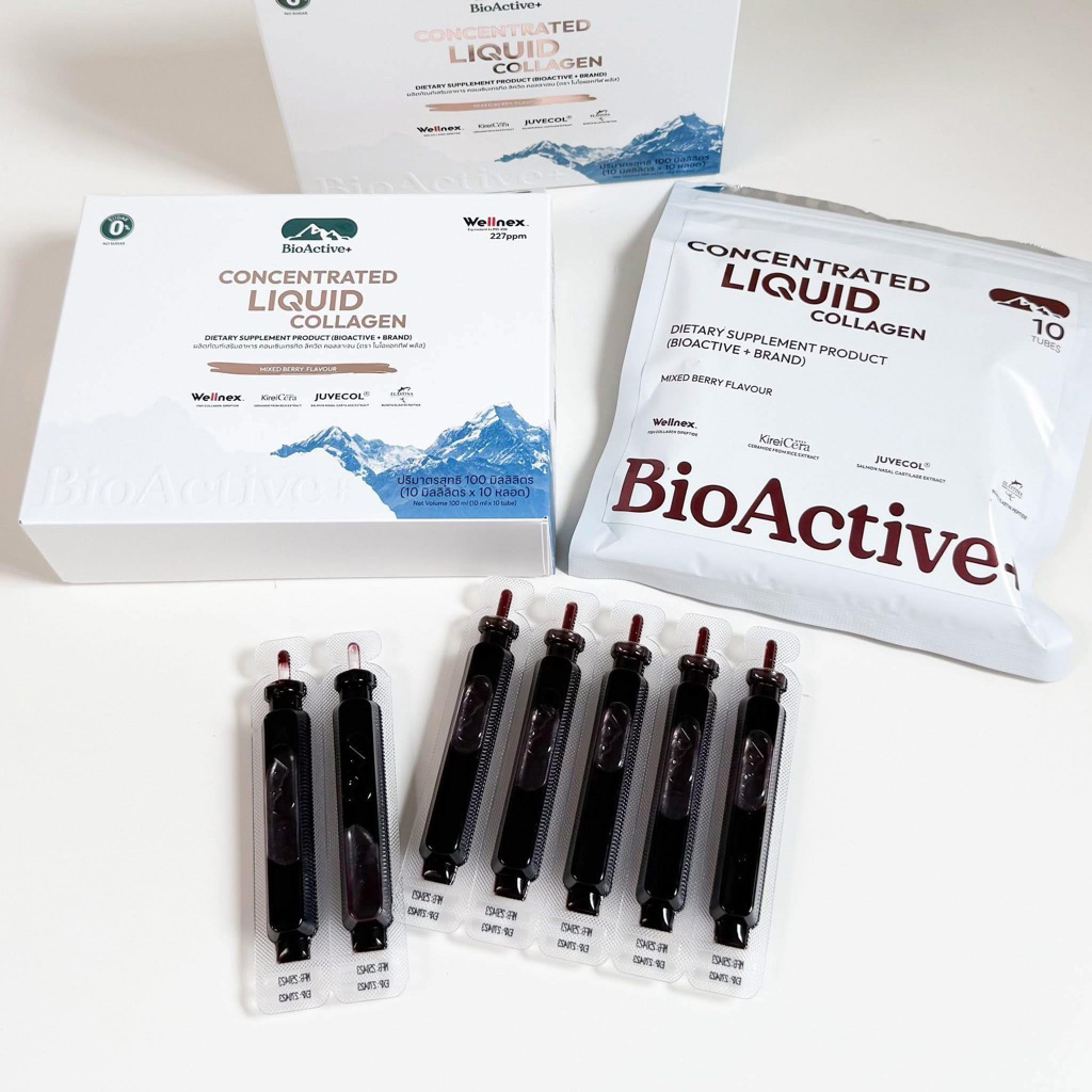 โปรโมชั่น1กล่อง ของแท้ BioActive+ Concentrated Liquid Collagen รสชาติ มิกซ์เบอร์รี่ คอลลาเจนผิวใส