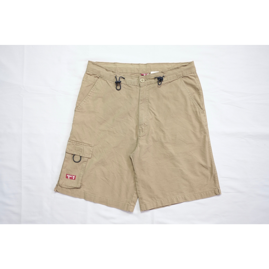 Triple T1 กางเกงขาสั้น ผ้าคอตตอน สีน้ำตาล size 35 สินค้ามือสอง สภาพดี