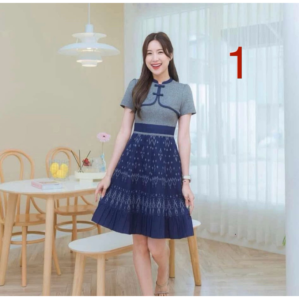 เดรสผ้าไทยร้าน La Sisters#ส่งต่อ