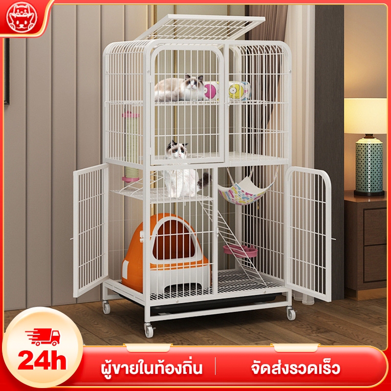 [เหล็กหนาพิเศษ] กรงแมว กรงแมวขนาดใหญ่  กรงแมว กรงสัตว์เลี้ยง ไม่เป็นสนิมง่าย