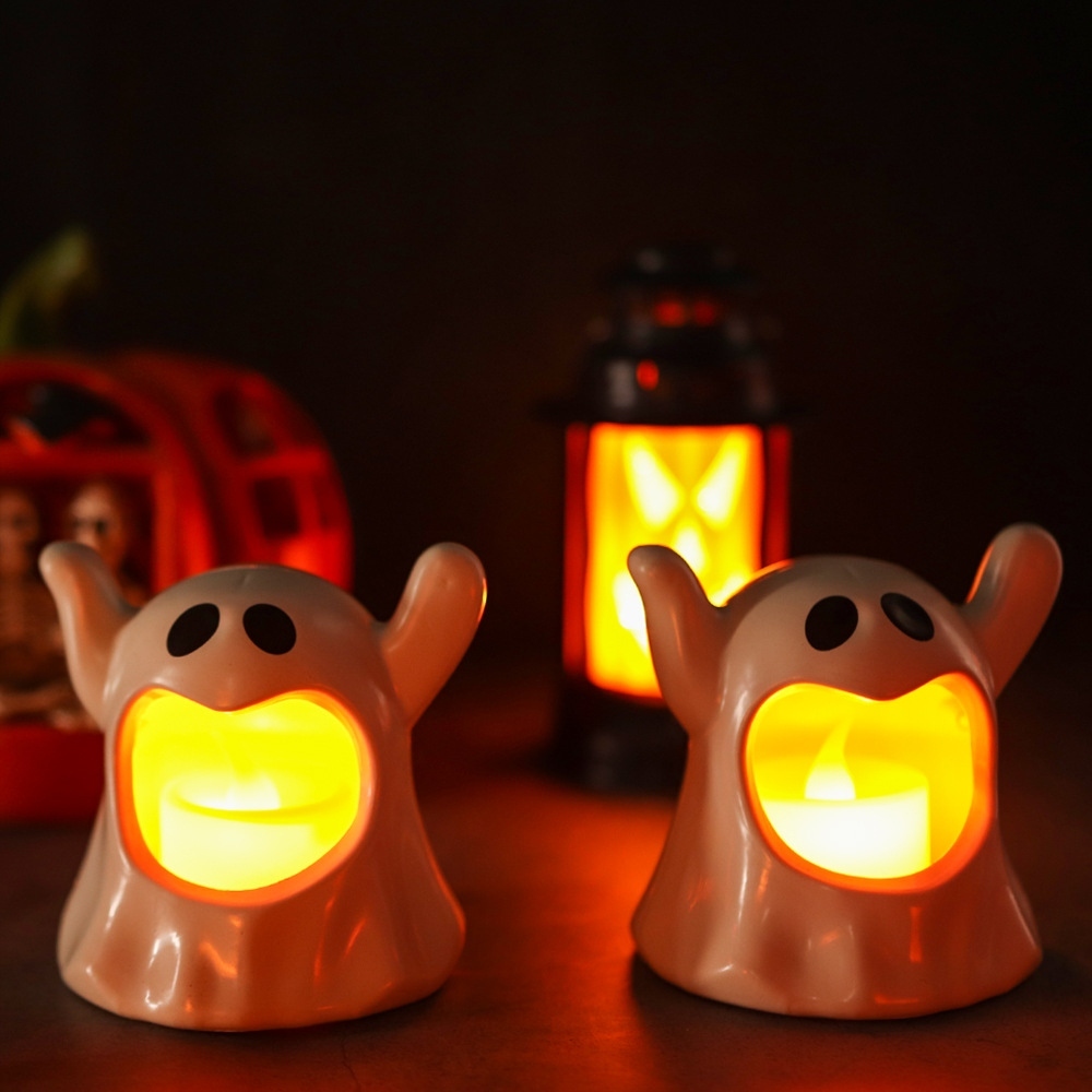 LED เทียนโคมไฟฮาโลวีน ของตกแต่งวันฮาโลวีน LED Halloween Candle Lamp, Halloween Decoration