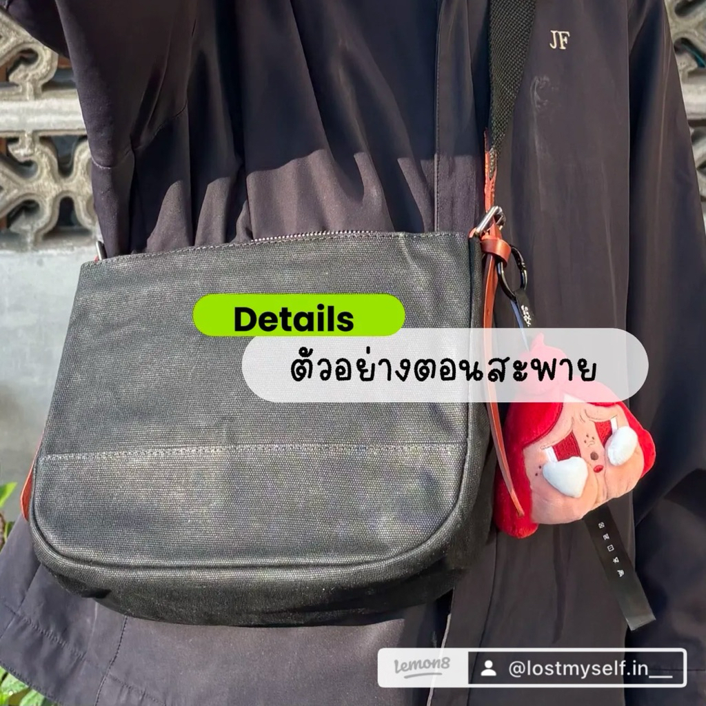 กระเป๋าสะพายข้างรุ่น MIDBOY(black) แบรนด์ PHUMM (มือสอง)