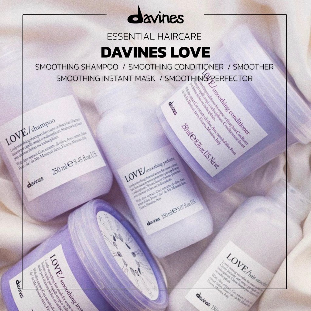 DAVINES LOVE Smoothing Shampoo&Conditioner /Perfector /Smoother สูตรเฉพาะสำหรับผมที่หยาบกระด้างและชี้ฟู