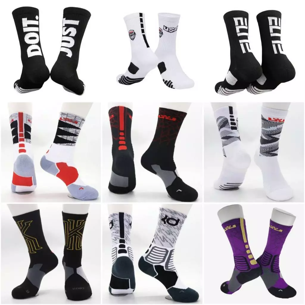 ถุงเท้าบาส ALL-STAR Basketball Socks ครึ่งแข้ง JustDoIt, LeBron, KD เหมาะเล่นบาส ฟิตเนส ออกกำลังกาย วิ่ง แฟชั่น