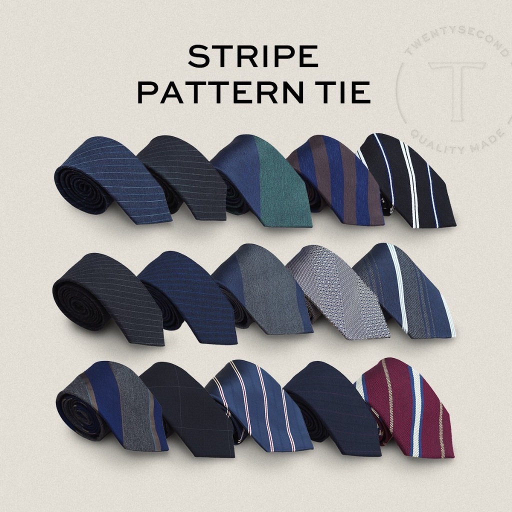 TWENTYSECOND เนคไทลายทาง รุ่น Stripe Pattern Necktie กว้าง 8 cm.