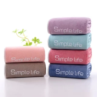 เซ็ตผ้าเช็ดตัว+ผ้าเช็ดผม ผ้าขนหนู Simple Life ผ้าไมโครไฟเบอร์ ขนาด 70x140+33x73ซม. N444