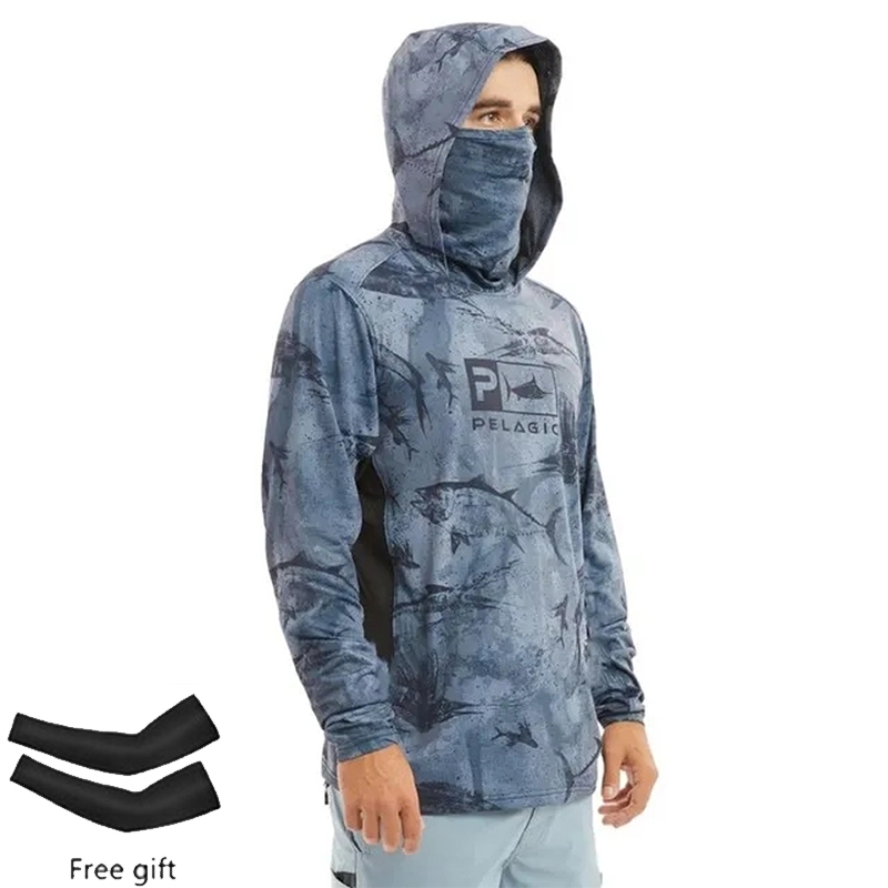 ของขวัญ Fishing ผจญภัยกลางแจ้งผู้ชายแขนยาว Sun Field ป้องกันรังสียูวีเสื้อล่าสัตว์ Hoodies เสื้อผ้าmask