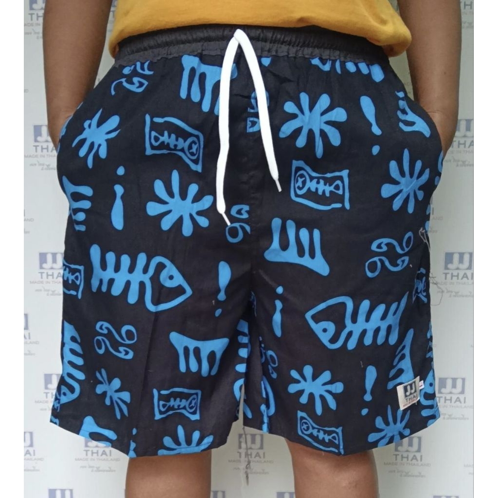 กางเกงJJ ขาสั้น ลายก้างปลา L XL