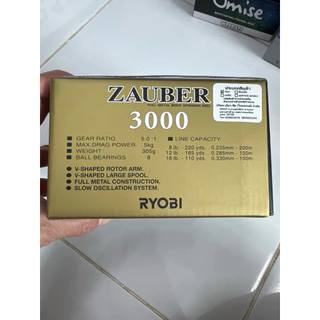 RYOBI ZAUBER 🙏แถมเสื้ออย่างดี ถุงรอกแถมให้ แถมสายรัดคันเบ็ด รอกเรียวบิ เซาร์เบอร์ เรียวโอบิ รอกตกปลา