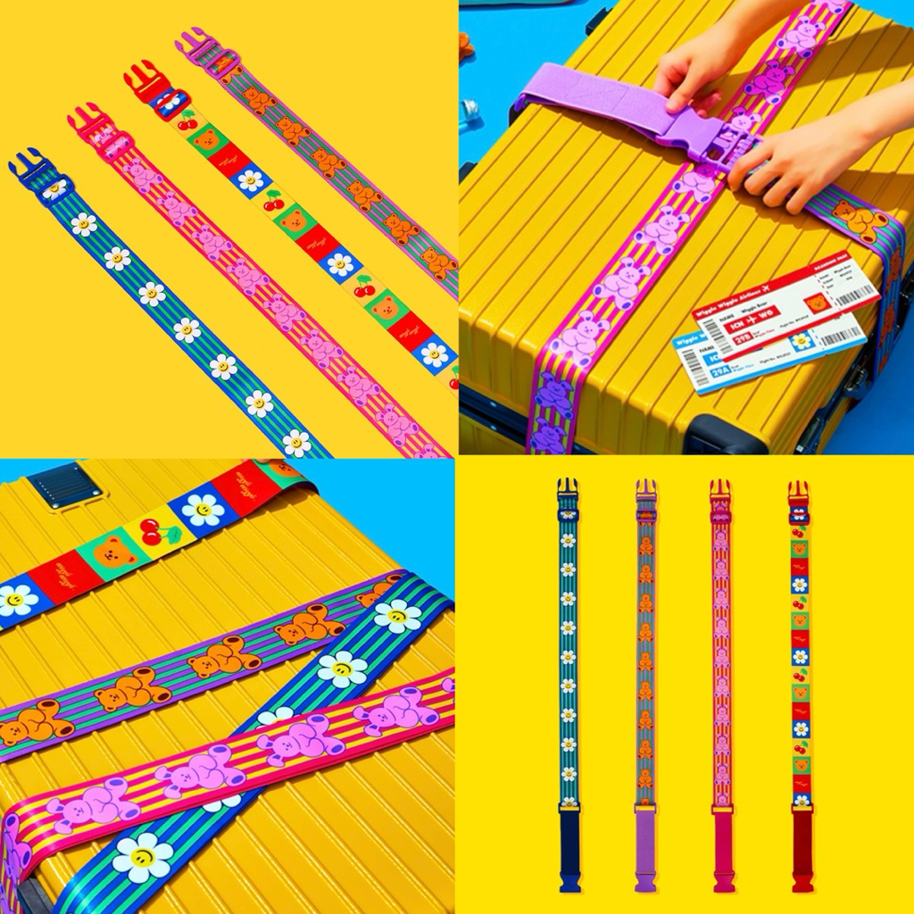 พร้อมส่ง🌈 Wiggle Wiggle แท้ 💯 สายรัดกระเป๋า Luggage Strap ที่ล็อคกระเป๋า สายรัดกระเป๋าเดินทาง วิกเกิ้ล วิกเกิ้ล 85013