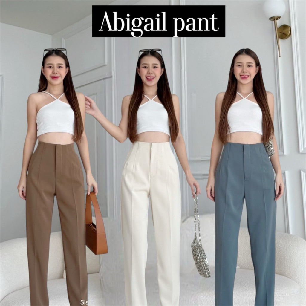 Abigail pants (ผ้าลิลลี่พรีเมียร์) กางเกงทรงบอย ป้าย sistory