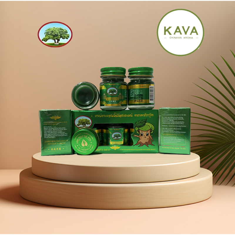 ยาหม่องเครื่องสมุนไพร คาร์วา แบรนด์KAVAGOOD Herbal balm (บรรจุ 15g×3) Herbal balm with peppermint oi