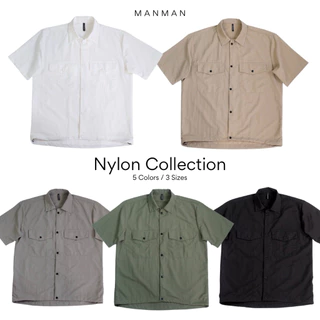 MANMAN OUTFIT - สินค้าใหม่! เชิ้ตผ้าร่ม กระดุมสแนป Street style