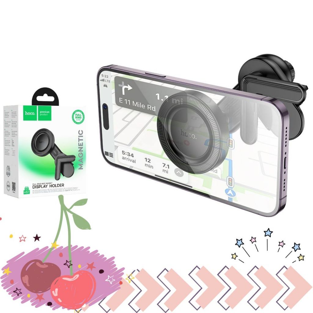 พร้อมส่งจากไทย Hoco H57 Magnetic phone holder ขาตั้งมือถือติดจอรถยนต์แบบแม่เหล็ก
