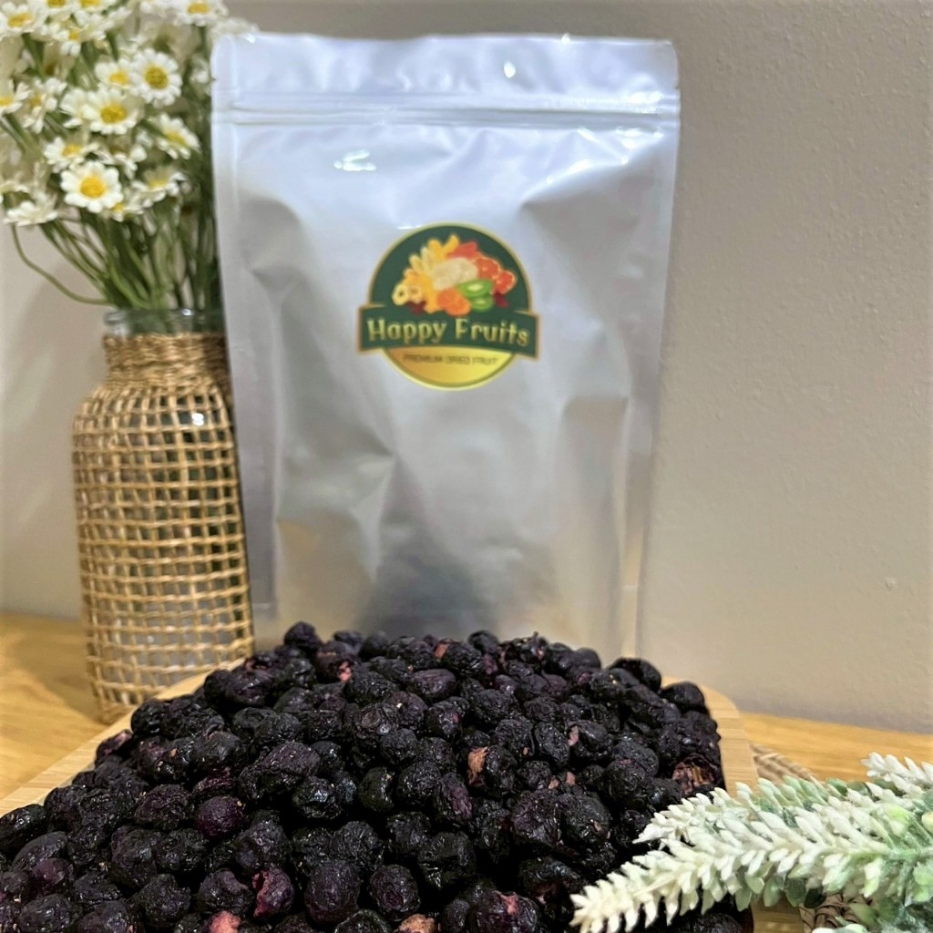 Freeze Dried Blueberry บลูเบอร์รี่ฟรีซดราย อบกรอบ ไม่ใส่น้ำตาล พิเศษเกรดพรีเมี่ยม ผลไม้ฟรีซดราย By Happy Fruits