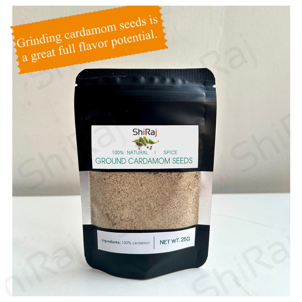 กระวานเขียวบดผง (เฉพาะเมล็ด) Ground Cardamom Seeds (Seed Only)