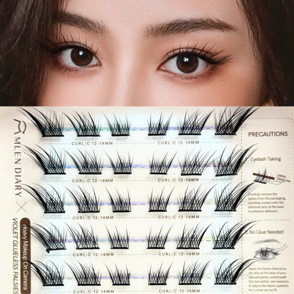 🔥Mlen Diary ขนตาคุณภาพ🔥 ขนตามีกาวในตัว ติดง่าย No.09 VIOLET