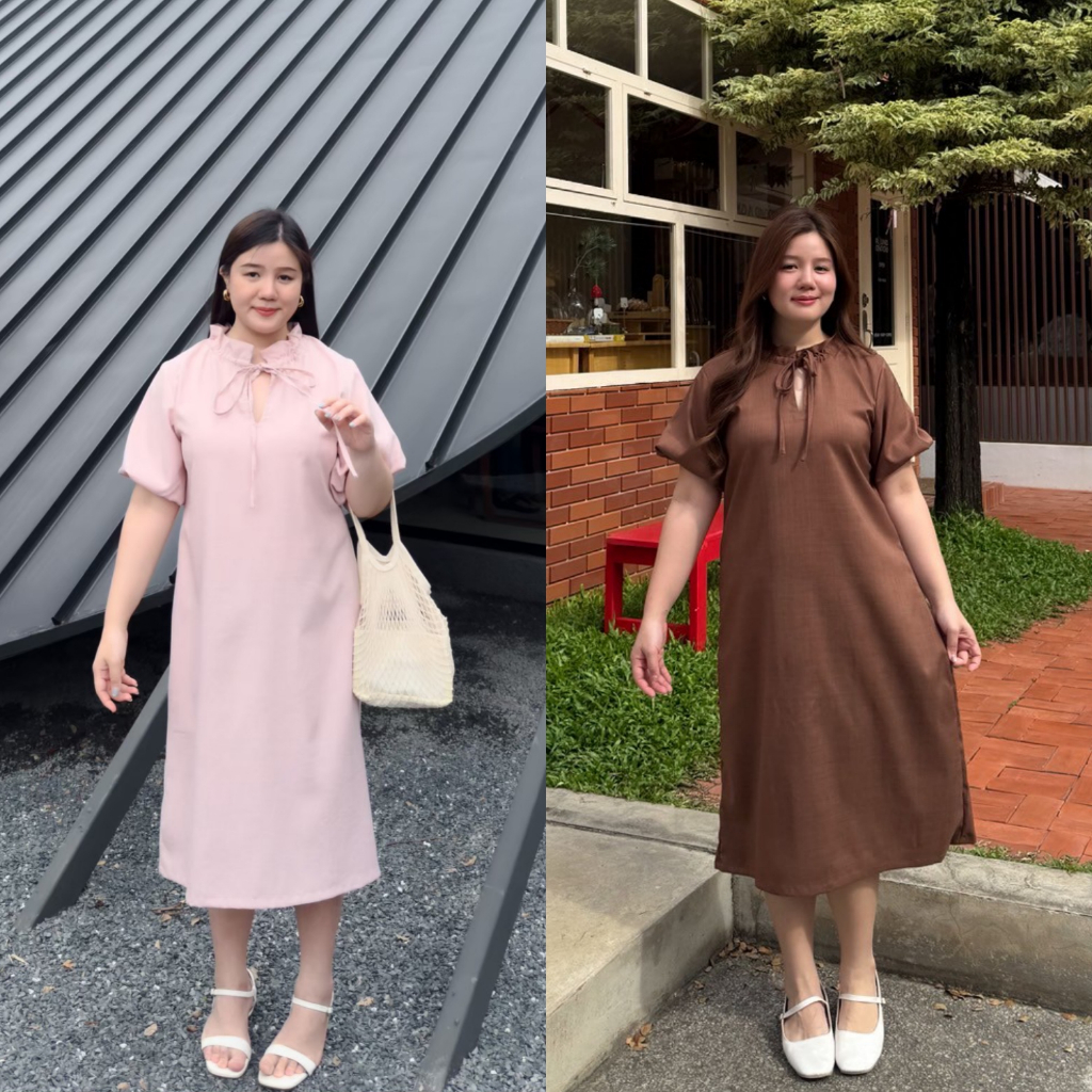 (❤️อกถึง 52") Diara Dress เดรสสาวอวบ ชุดสาวอวบ