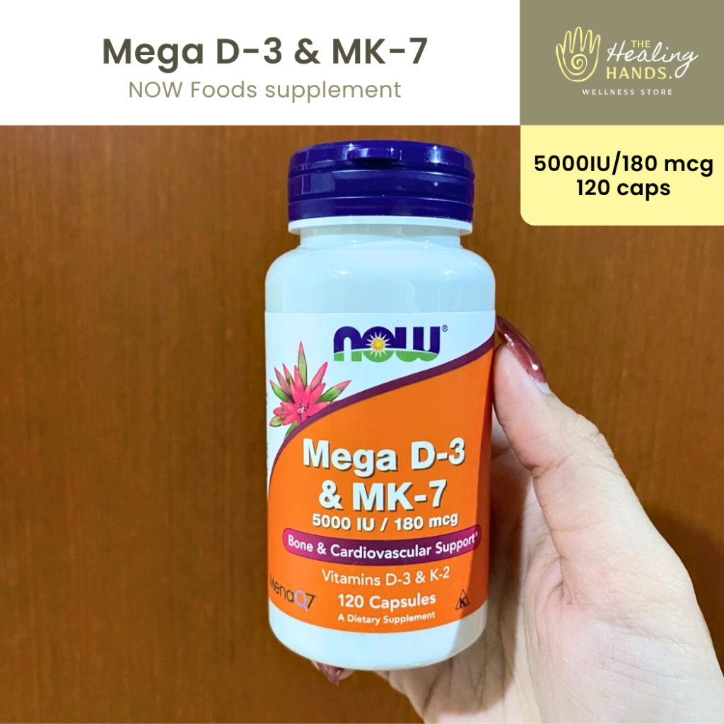 Mega D3 & MK-7 by NOW Foods (5000 IU/180 mcg , 120 capsules) วิตามินดี 3 เค 7