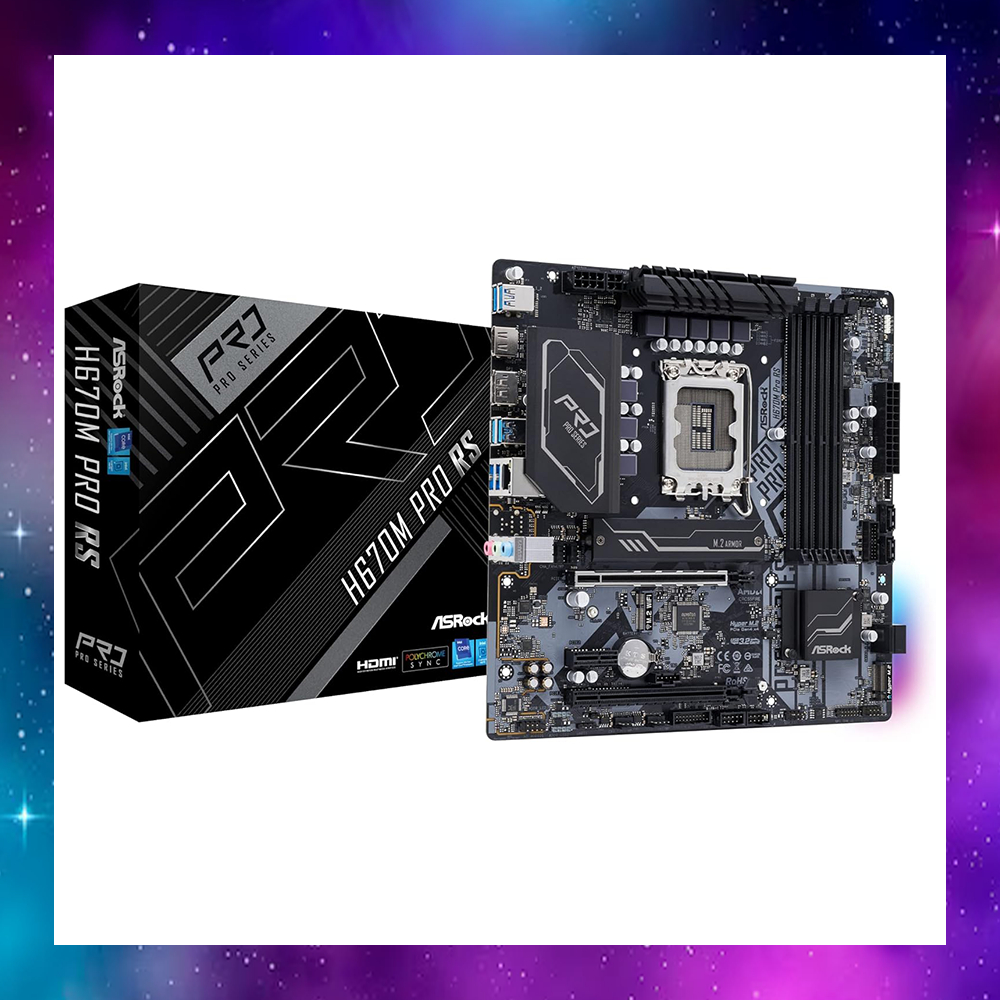 MAINBOARD (เมนบอร์ด) ASROCK H670M PRO RS DDR4 GEN12-13-14 ใช้งานปกติ ประกัน12/2568