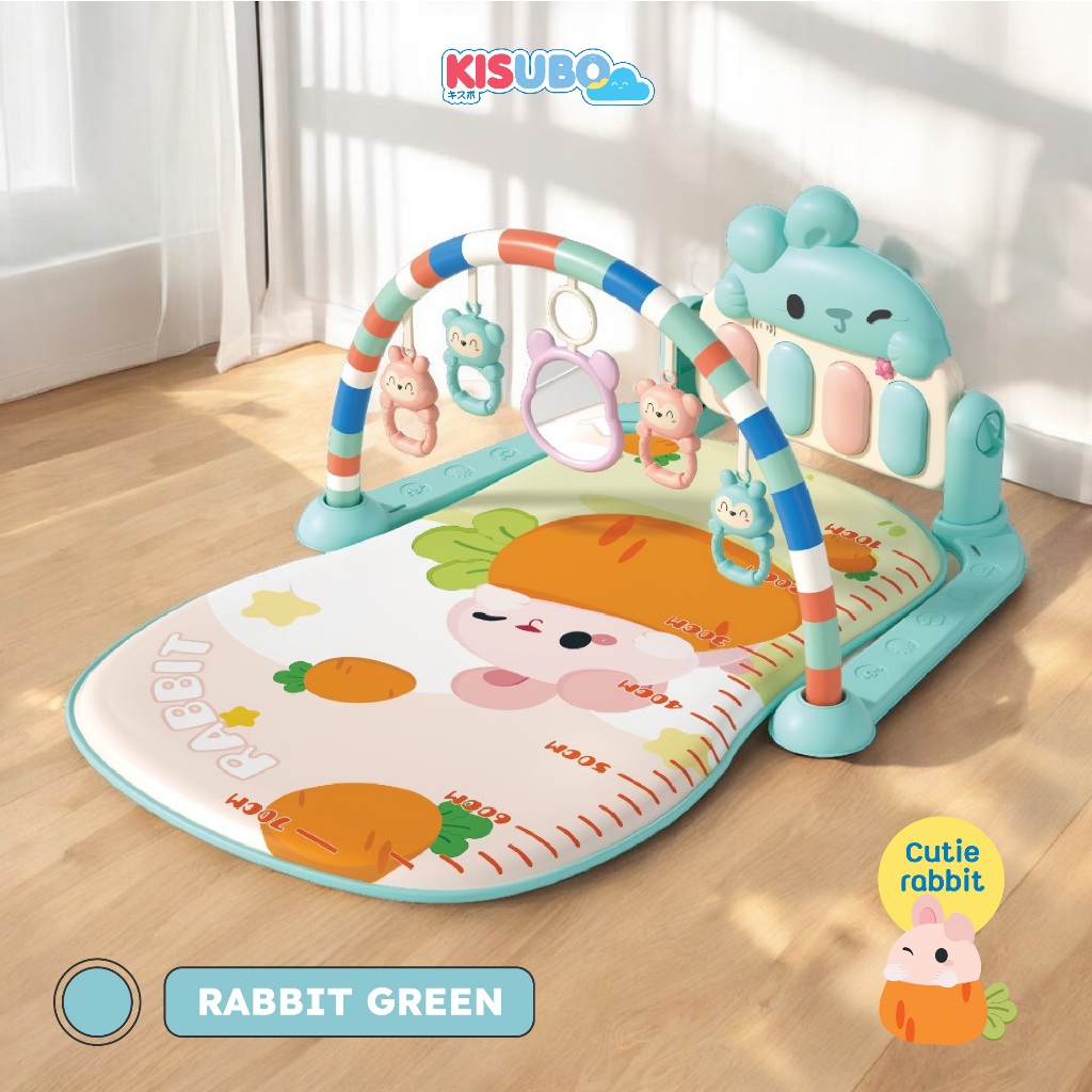 KISUBO เพลยิมเปียโน ลายการ์ตูน 13.5-51.5cm Baby Play Gym มีเสียงและไฟ ถอดซักได้ เบาะนิ่ม