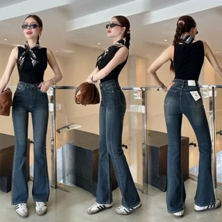 919 jeans🌵กางเกงยีนส์ขาม้า เอวสูง ผ้าลีวาย เนื้อผ้ายืด กางเกงยีนส์ผู้หญิง