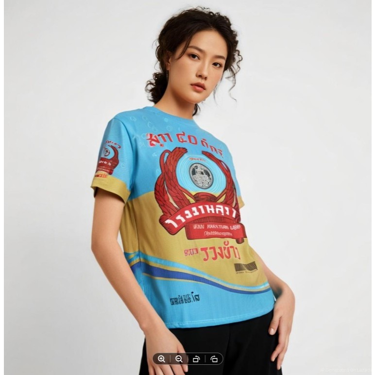 เสื้อยืดพิมพ์ลายสุรา40ดีกรีผ้าไมโครกีฬา 2สี ผลิตโรงงานไทย