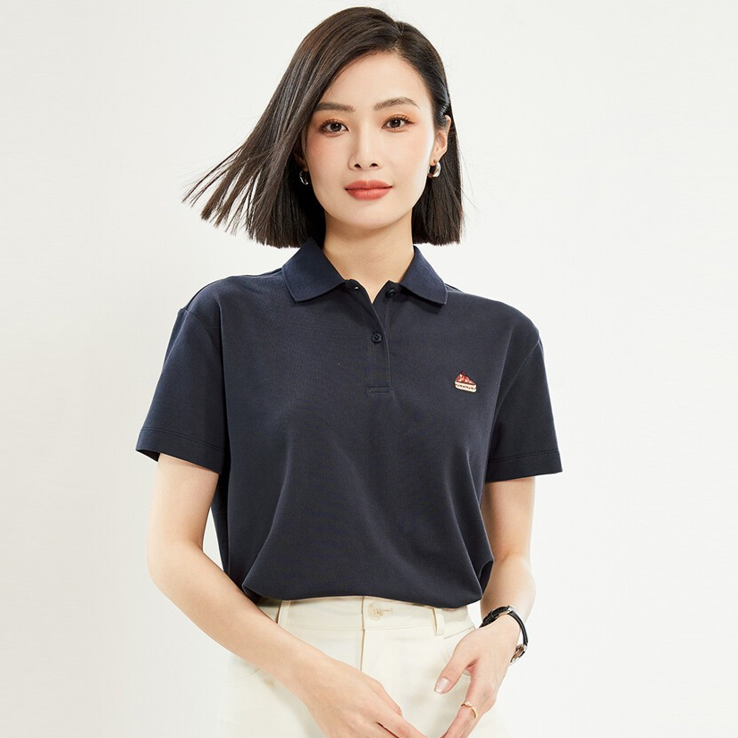 GIORDANO (Online Exclusive) เสื้อโปโลผู้หญิง Women's Embroidered Polo 05314398 B1