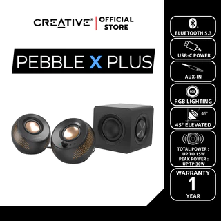 CREATIVE SPEAKER Pebble X Plus ลำโพง 2.1 USB-C มีไฟ RGB ปรับแต่งได้ พร้อม Subwoofer