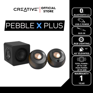 CREATIVE SPEAKER Pebble X Plus ลำโพง 2.1 USB-C มีไฟ RGB ปรับแต่งได้ พร้อม Subwoofer