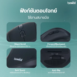 เมาส์ไร้สาย กึ่งแนวตั้งเพื่อสุขภาพ GEN 3 รองรับเต็มฝ่ามือ บรรเทาอาการปวดข้อมือ รับประกัน 1 ปี