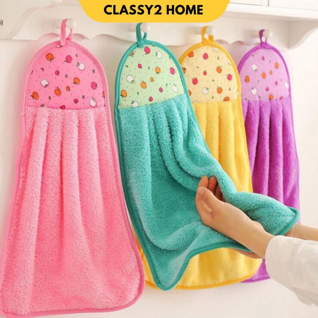ผ้าเช็ดมือ เช็ดจาน เช็ดโต๊ะ แบบแขวนซับน้ำ ผ้านาโน (CH-239)