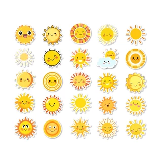 50 ชิ้นการ์ตูนน่ารัก Sun Emoji สติ๊กเกอร์กันน้ำ
