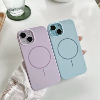 ใหม่ 16plus งานกำมะหยี่ เคสซิลิโคนชาร์จไร้สายวงแหวนแม่เหล็ก for iPhone 11pro 12Pro 13Pro 14Pro 15Pro 16Pro 16plus 15plus