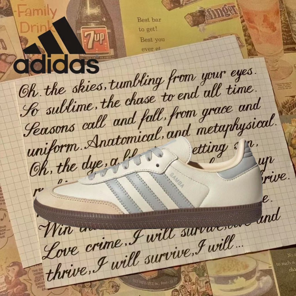 （ของแท้ 100 %）💞 adidas originals Samba gazelle OG JH7299 เทา/ขาว/น้ำตาล/น้ำเงิน