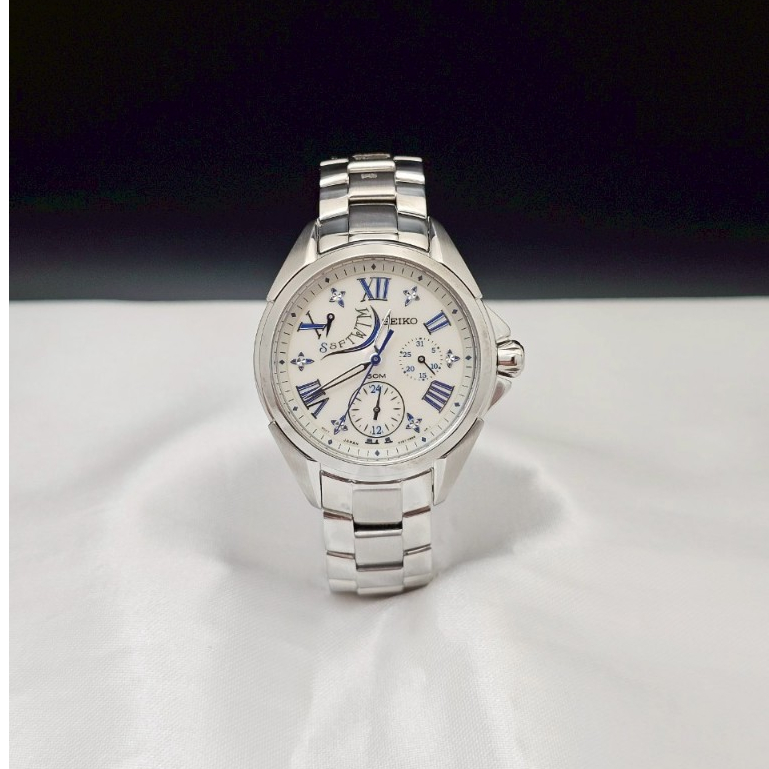 นาฬิกา SEIKO Japan (QUARTZ) ผู้หญิง หน้าปัดมุกแท้ แสดงสัปดาห์-วันที่ รับประกัน