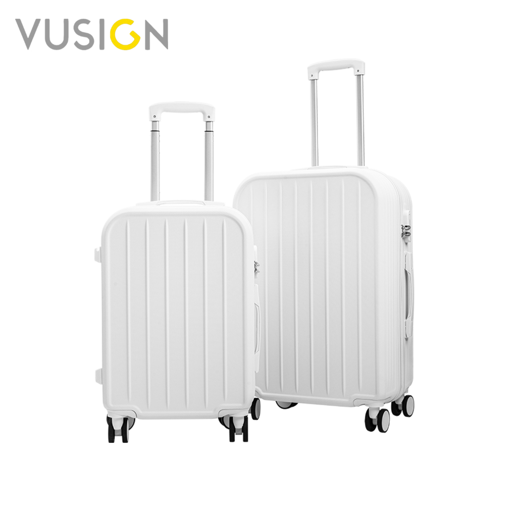 Vusign กระเป๋าเดินทางแบบซิป ขนาด 20 / 24 นิ้ว กระเป๋าเดินทางล้อลาก เบา ทนทาน ความจุขนาดใหญ่ Suitcase