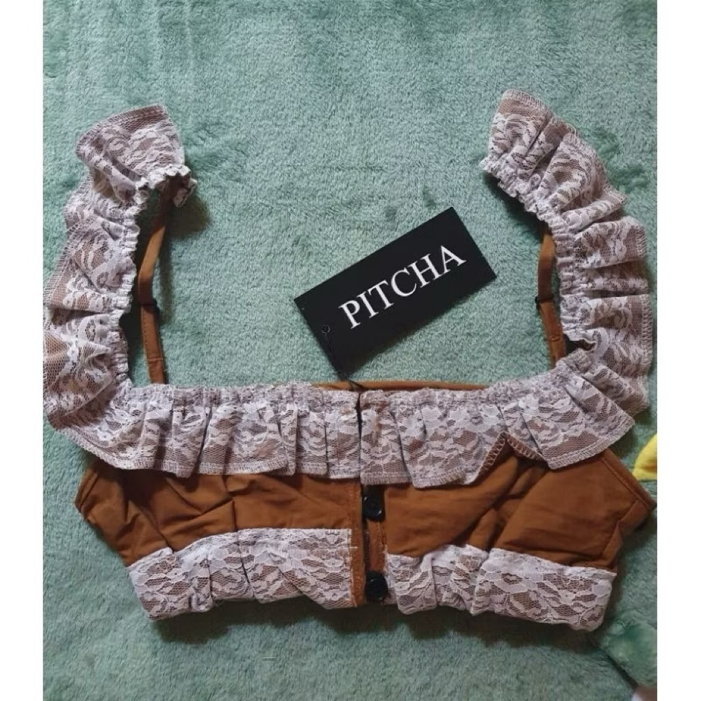 บราลูกไม้ สีน้ำตาล ป้าย Pitcha size M🤎#Pitcha #Pitcha42 #บราลูกไม้