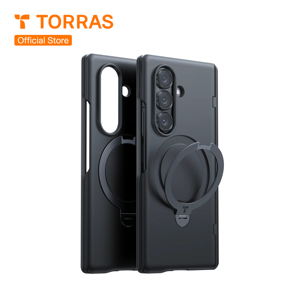 TORRAS เคสกันกระแทก Ostand Spin ใช้สำหรับ Samsung Galaxy Z Fold 7 ขาตั้ง Infinite Pivot 360
