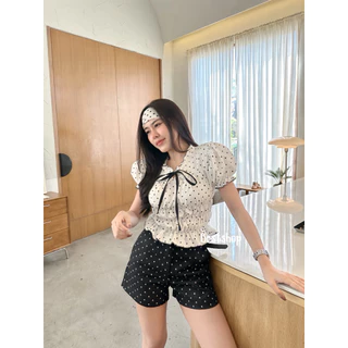 เสื้อแขนตุ๊กตา ผูกโบว์มี2ไซส์(รหัสJ51)กดก่อนหมดน๊า