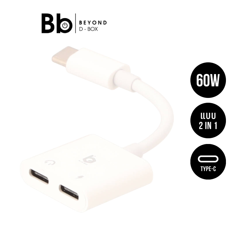 ตัวแปลง Blue Box Adapter USB-C to USB-C + PD 60วัตต์ RockStar สีขาว