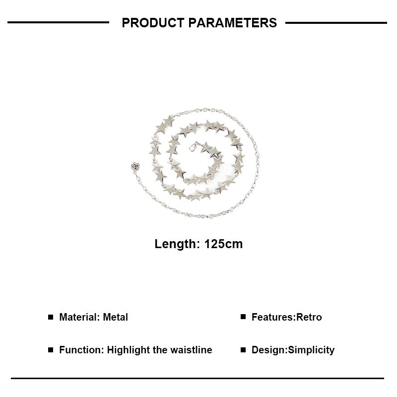 COD💕เข็มขัดผู้หญิงy2k หวาน ดาว โลหะ บางโซ่เอว อเนกประสงค์ กระโปรง ตกแต่ง ส่วนบุคคล ผู้หญิง - รูปที่ 7