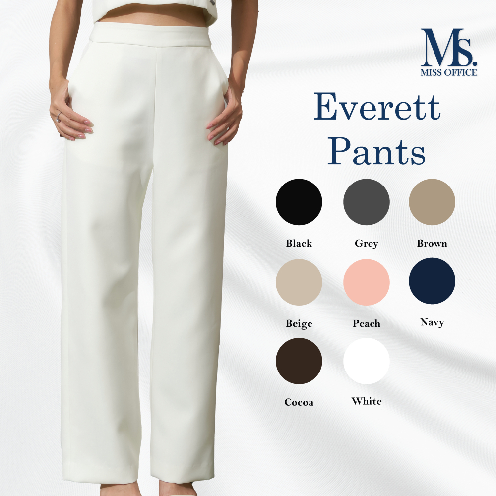 [ส่งฟรี] Miss office กางเกงกระบอกตรงเอวสูง (MP-123)