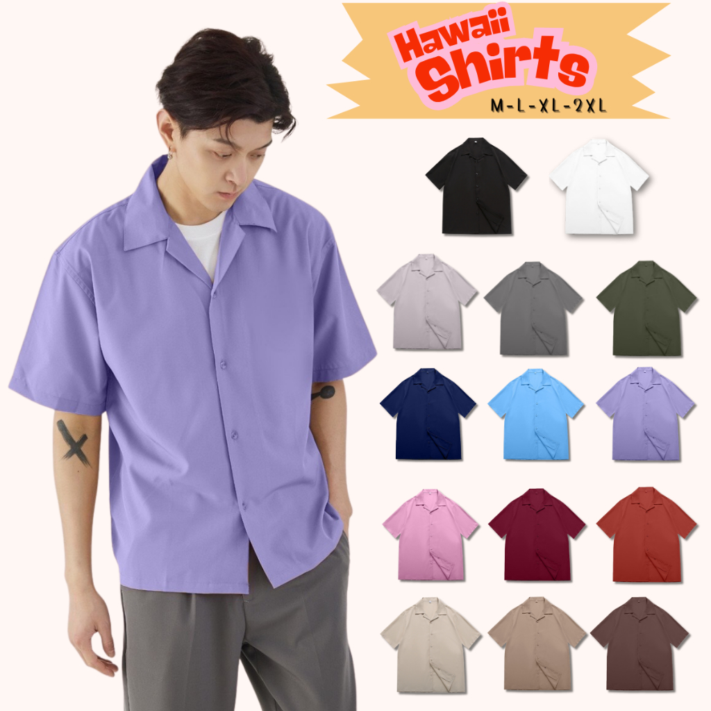 ใส่โค้ด (NPSH86 รับส่วนลด 10บาท) เสื้อเชิ้ตเกาหลี แขนสั้น สีพื้น ผลิตจากผ้าไหมอิตาลี่ มี14สี พร้อมส่ง