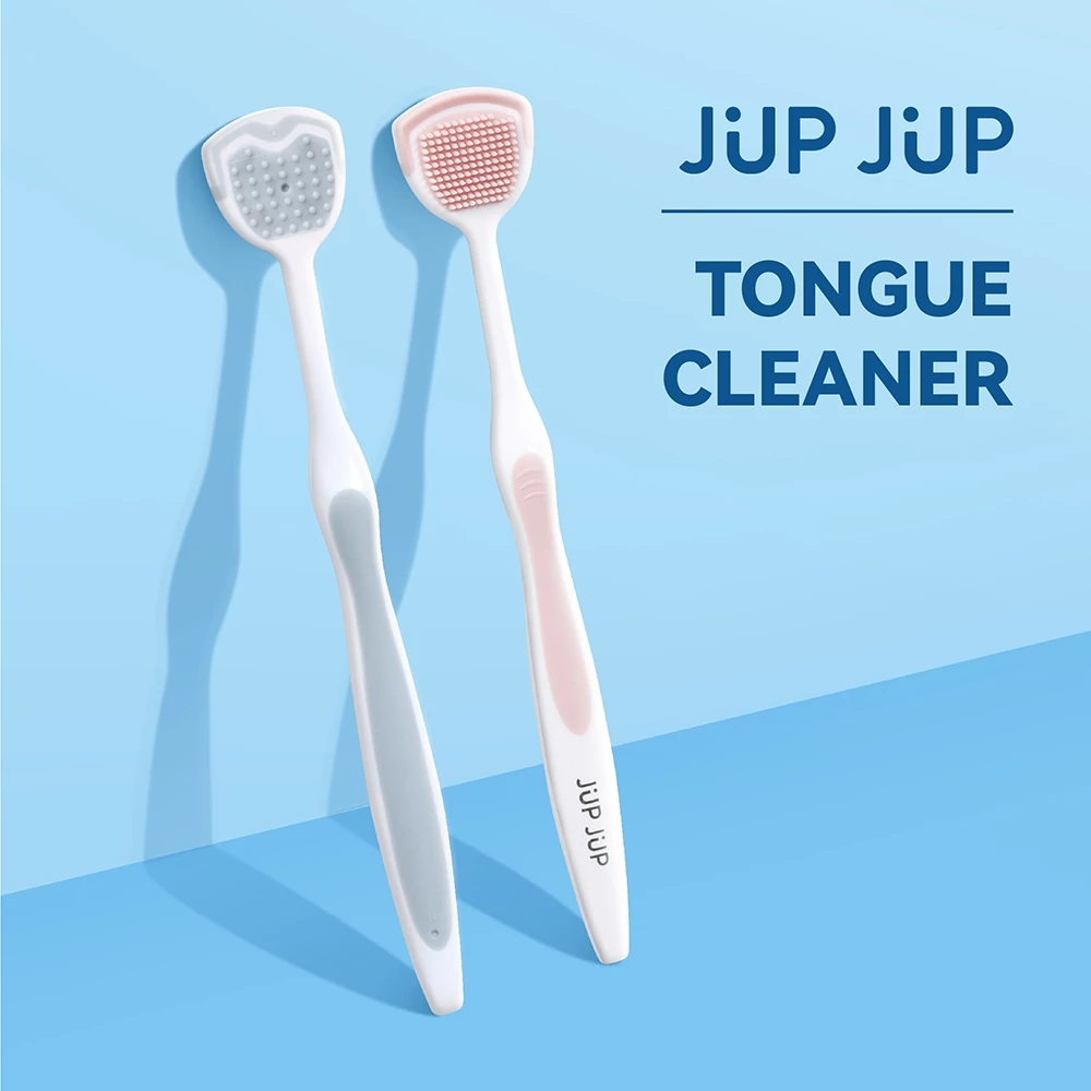 JUP JUP Tongue Cleaner อุปกรณ์ทำความสะอาดลิ้น ชนิดขนแปรงนุ่ม จบปัญหาในช่องปาก กำจัดแบคทีเรีย ลดกลิ่นปาก ลมหายใจหอมสดชื่น
