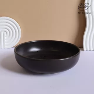 [ลดสูงสุด 80%] NP Ceramic จานเซรามิค ถ้วยชาม สีดำด้านสลัดเม็ด