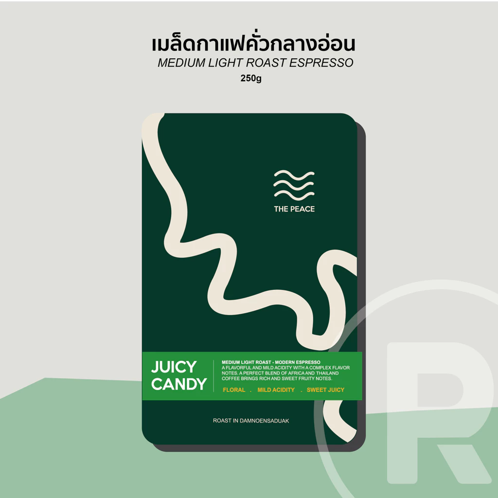 The Peace Coffee - Juicy Candy กาแฟเบลนคั่วกลางอ่อน 250G